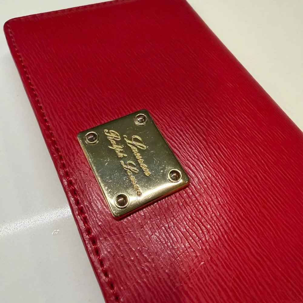 Lauren Ralph Lauren Boxed Crosshatch Leather Slim Snapped-Closure Wallet